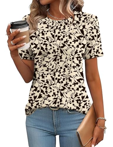 EFFAN Tshirt Damen Sommer Bluse Kurzarm...