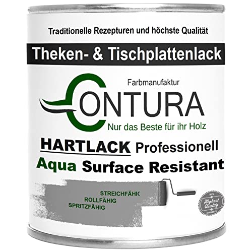 Hartlack Tischplattenlack Klarlack Universallack 750ml Lack Thekenlack Farblos Holz Tischplatten Parkett (Seidenmatt)