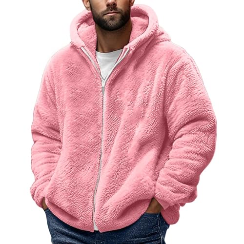 Sweat à capuche pour homme ample pour masquer les rondeurs veste rose