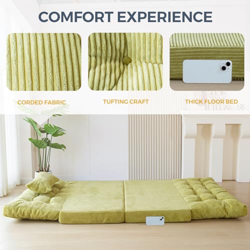 Image of MAXYOYO Folding Sofa Bed, Convertible Chair Couch, Tufted Bean Bag Sofa