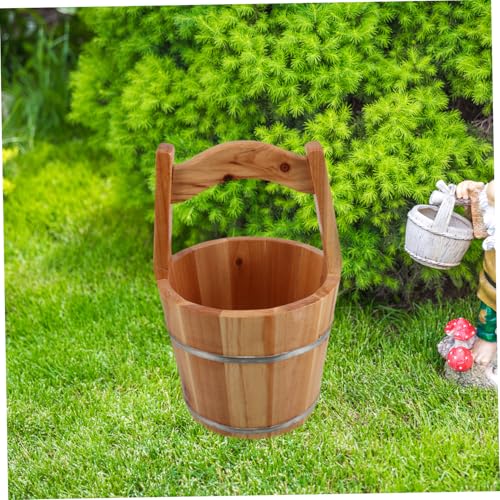 Cubeta de madera para baño de pies y spa, portátil rústica miniatura 7