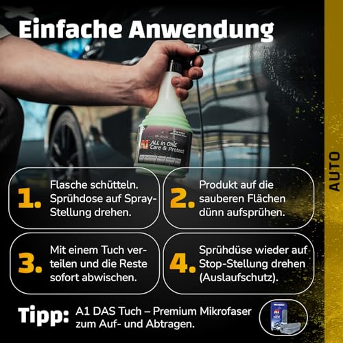 Dr. Wack – A1 All in ONE Care & Protect Autopflege 500 ml I Für alle Auto-Außenoberflächen I Schutz… – Ansicht 5