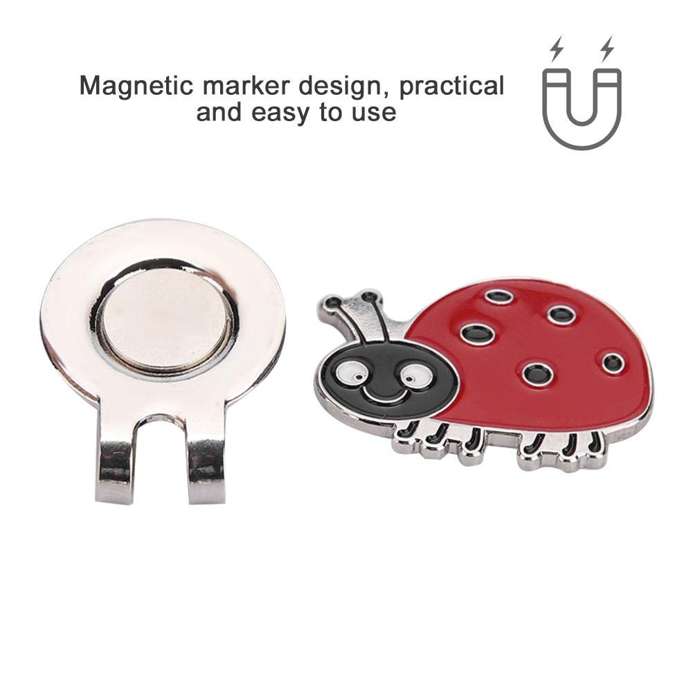 Vbestlife Clip de Sombrero de Golf, Marcador de Pelota de Golf Lindo de Acero Inoxidable con Regalo de Golf Marcador de Bola Magnética para Mujeres Lady Kids