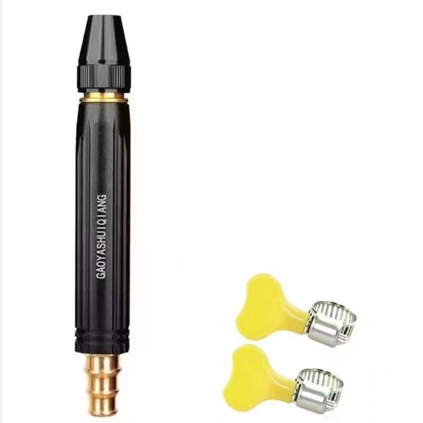 Jyanjideg Black Car Washing Water Gun Nozzle, High-Pressure Water Gun, Household Flushing, Watering, Vegetable Watering Special Water Pipe, Strong Pressurization
