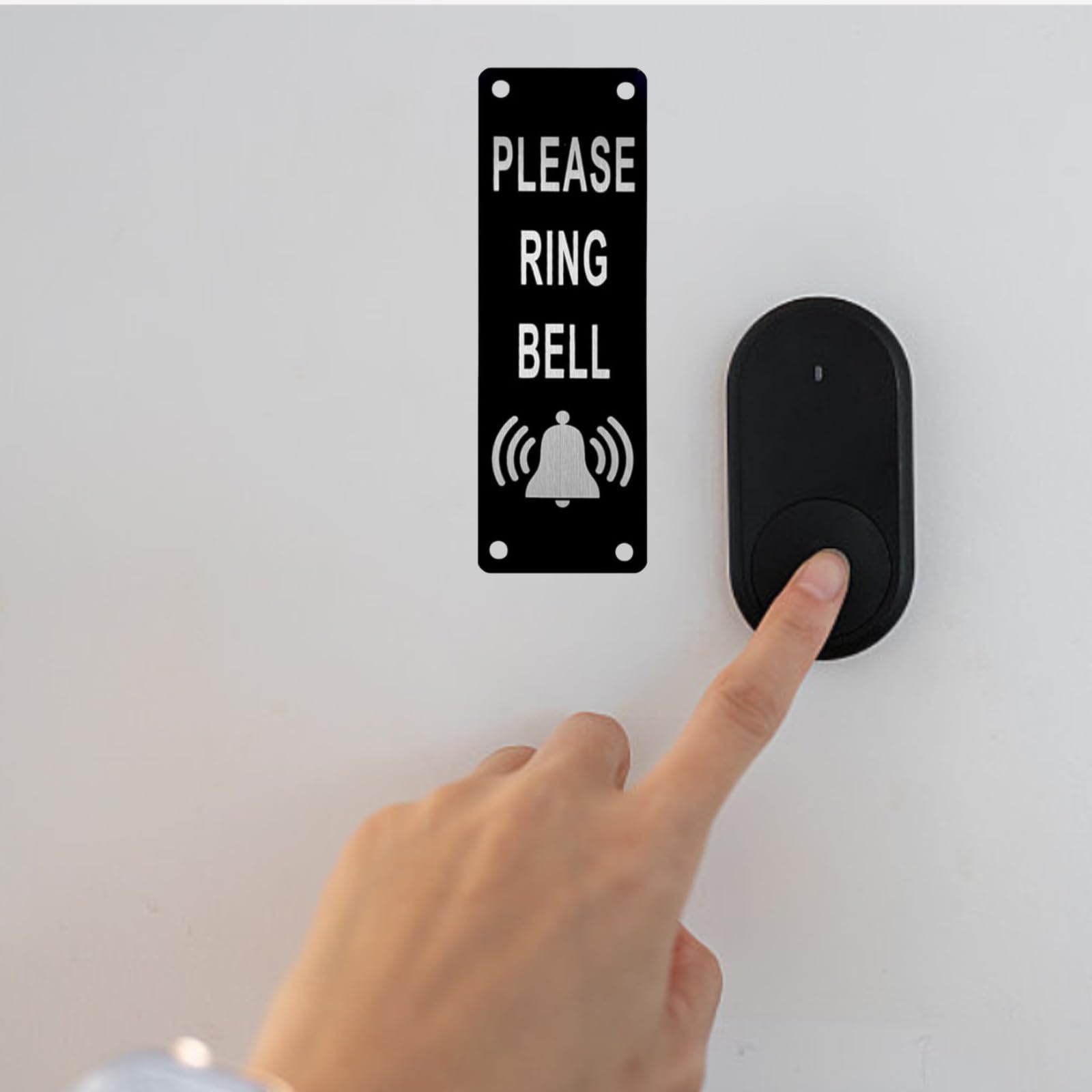 Letrero Adhesivo Para Timbre De Puerta Con Texto En Inglés "Please Ring Timbre", Autoadhesivo, Impermeable, Letrero