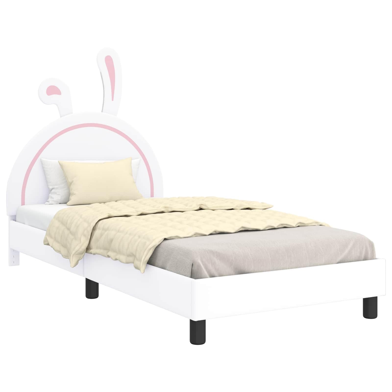 IKAYAA Cama para Niños 80 x 200 cm Estructura de Cama Infantil para Dormitorio Blanco Type-2