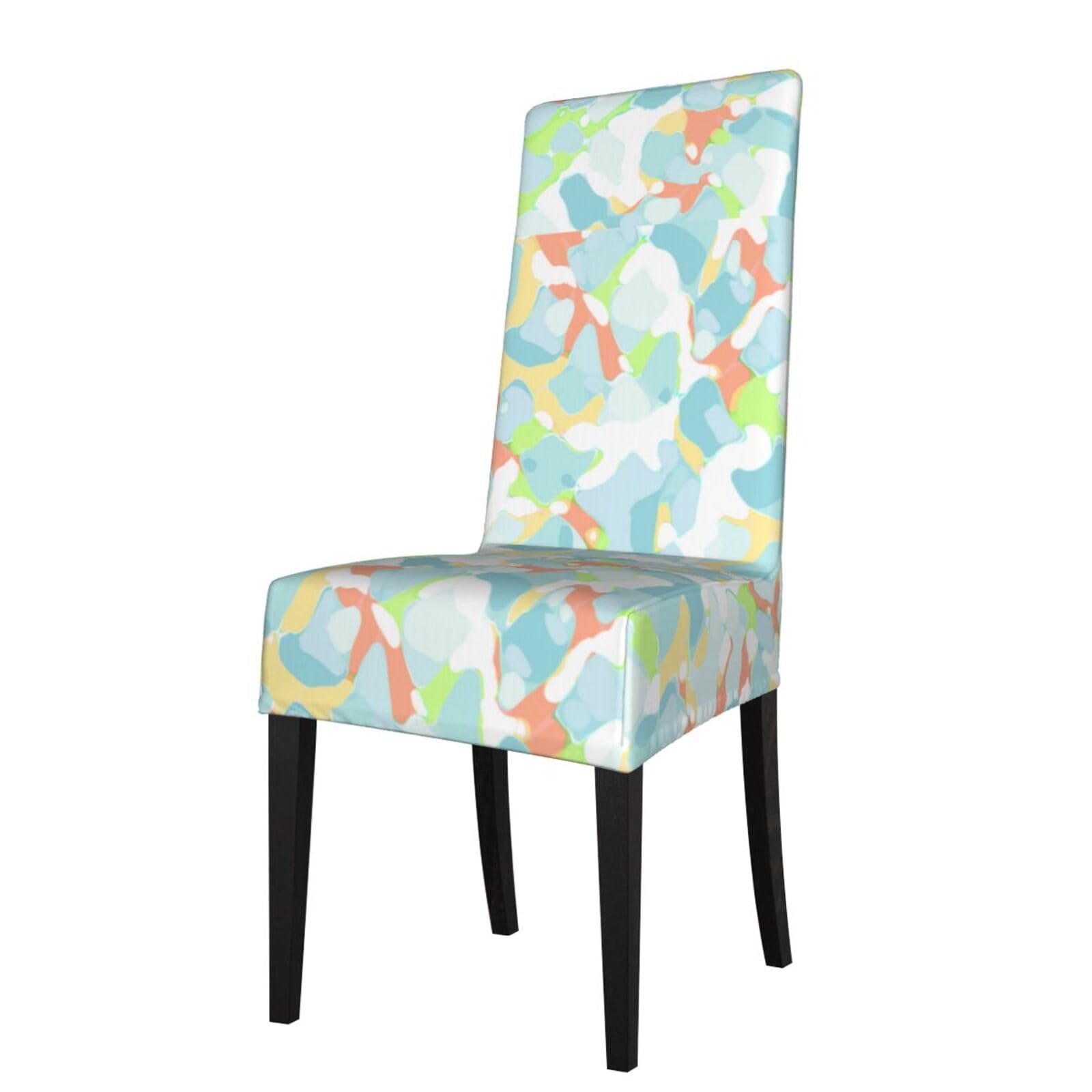 LKYMOH Pastel Camo Print, Chair Covers Stretch Chair Slipcovers for Dining Room, for Party Pet Protection Universal Fit Soft Polyester