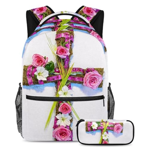 Sac à dos d'école durable ensemble avec trousse multicolore haute résistance