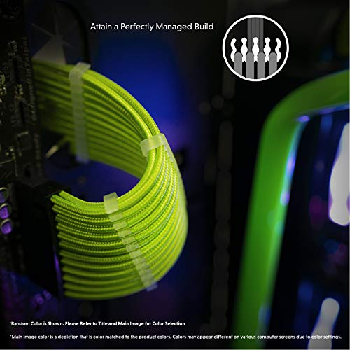 Image of LINKUP - PCI-E 8 (6+2) P GPU PSU Power Supply Braided Sleeved Custom Mod PC Extension Cable w /Combs┃Strong & Stiff Design┃Single Pack┃30CM 300MM - PurpleBlack