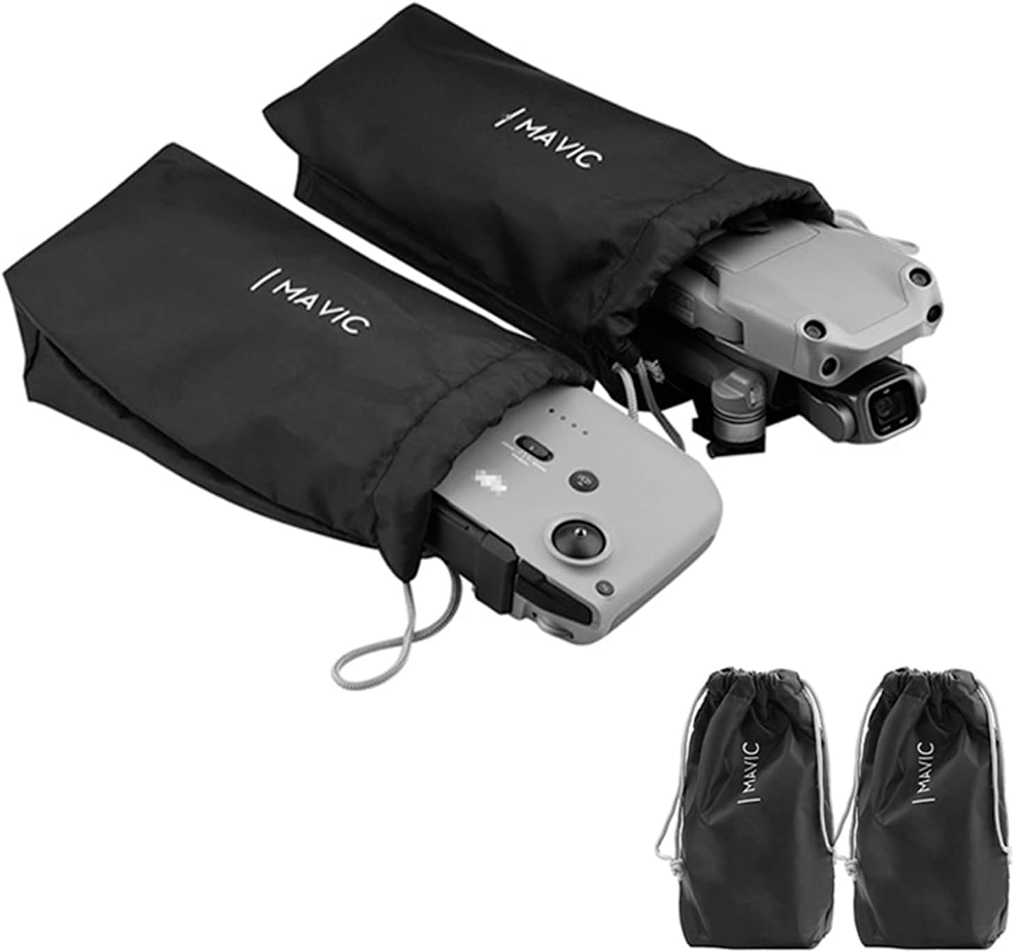 ZWLLKJGSProtective Aircraft Sleeve for Dji Mini 3 Pro/Mini 4 Pro/Mini 3/Air 2/Mini 2/Mavic Pro Drone,RC/RC 2/RC N1 Controller Storage Pocket Carring Bag,Holding Fly More Combo Accessories(Drawstring)