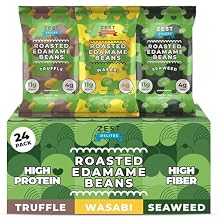 Crunchy Dry Roasted Edamame Beans Snack by Zest Delites, Truffle - Seaweed - Wasabi, Vegan, Low Calorie 120cal High Protein Snacks 11g, Low Carb, Keto, 0.9 oz 24 Packs