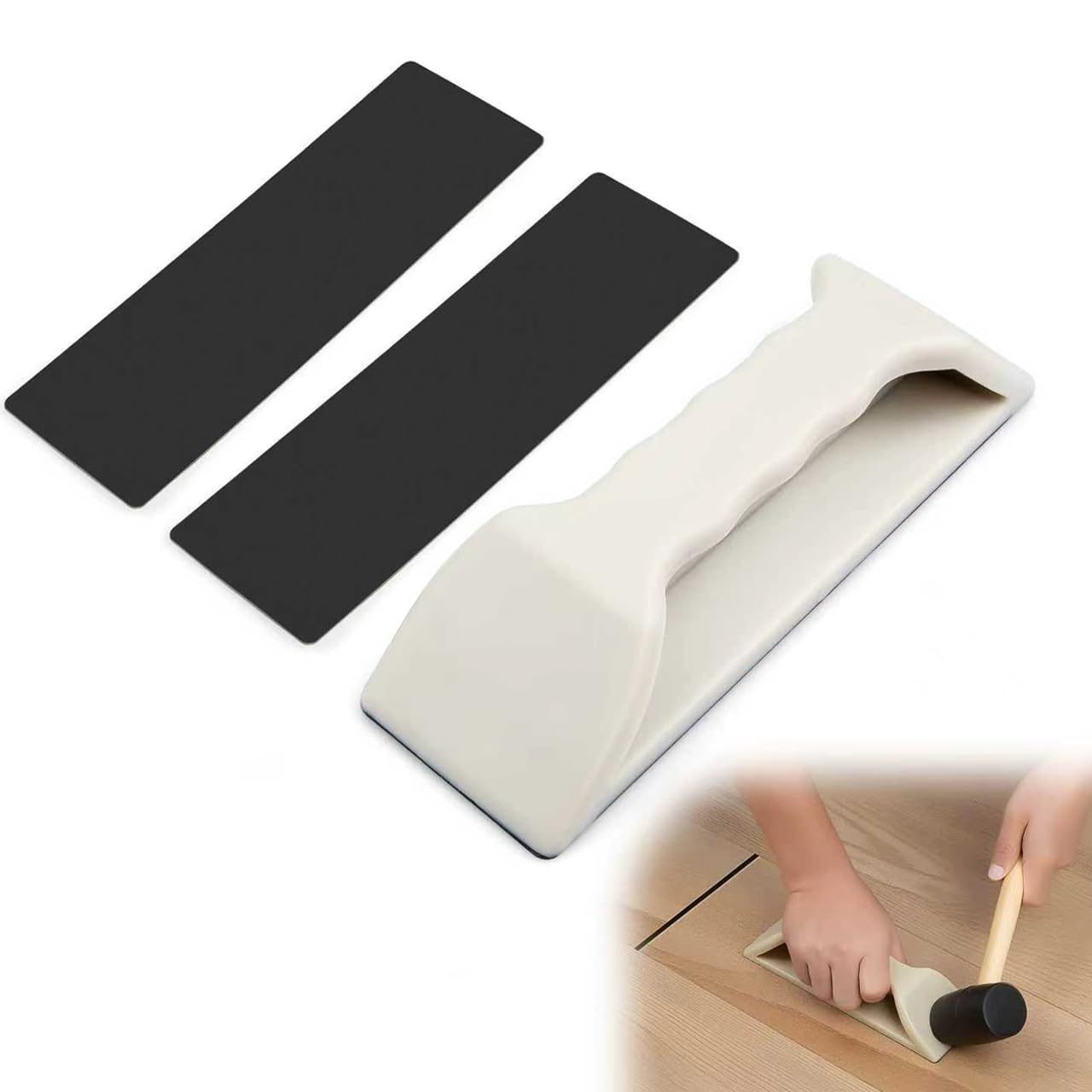 Floor Gap Fixer Tool Kit – Heavy-Duty Plank Grabber & Washable Adhesive Pad for Laminate, Vinyl, and Hardwood Flooring Repair (Only Plank Grabber)