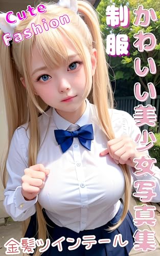 かわいい美少女写真集 制服 金髪ツインテール 女子高生 Cute ファッション AI美女 Kawaii 07