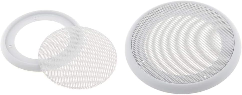 Flushbay 2PC Ceiling Speaker Grill Covers White 5 Inch Round Car Speaker Grill Cover Guard Protector Replacement Subwoofer Grill Cover Speaker Decorative Circle 8 Screws Included (5 inch) : Electronics