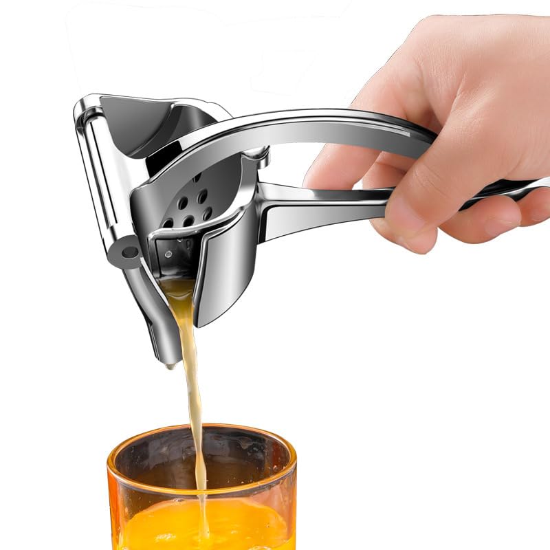 Stainless Steel Manual Fruit Juicer Manual Juicer Hand Press Manual Juice Extractor Machine Heavy Duty Alloy Lemon Press Squeezer Aluminum Alloy Portable Manual Juicer Orange Simple Extractor Tool