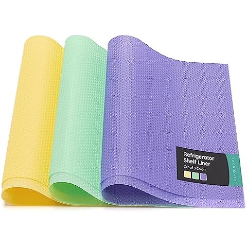 JULY HOME Refrigerator Shelf Liners, Fridge Organizers & Storage, Fridge Mats for Fruit and Vegetables, Washable Fridge & Drawers Liners, Protects Against Spills, Slip Resistant (6 Pack, 17.7"x11.4") Cover