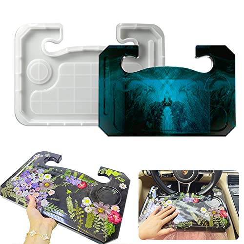 Fogun Car Tray Mold,Car Steering Wheel Desk Table Resin Silicone Mold Diy Laptop Stand Table Holder Mold Silicone Car Desk Mold For Travel #TOP2