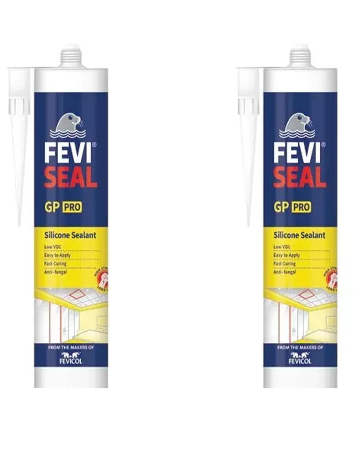 Feviseal GP Silicone Sealant GPS Premium Cure (Clear, 280ml) - Pack of 2-image-40