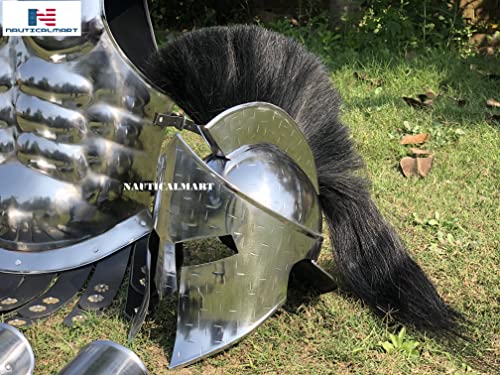 Roman Greek Muscle Armor Set With Spartan Helmet, Leg Guard, Arm Guard Halloween Costume - Custom Size #TOP3