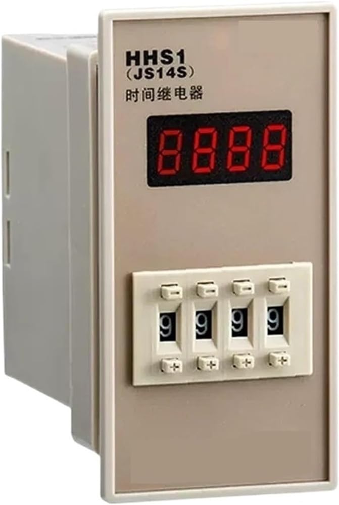 Time Switch Relay HHS1(JS14S) HHS1-1(DH14S) 9.9S 99S 99M 9.99S 99.9S 999S 999M 99.99S 9999S 99M59S AC380V AC220V DC24V(9999s,HHS1(JS14S)-DC24V)