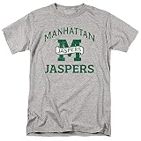 Manhattan College Official Manhattan Jaspers Logo Unisex Adult T-Shirt, Athletic Heather, Large
