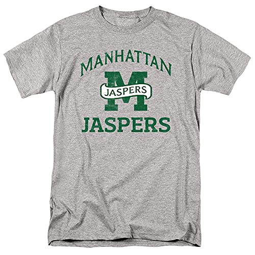 Manhattan College Official Manhattan Jaspers Logo Unisex Adult T-Shirt, Athletic Heather, Small
