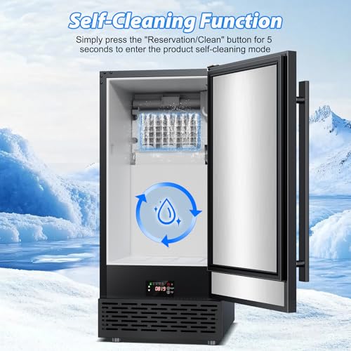 Image of Under Counter Ice Maker, Ice Maker Machine Commercial, 120Lbs /24H with 35lbs Storage Bin, 40Pcs Cubes in 10Mins, Built in Ice Machine for Home Office Commercial
