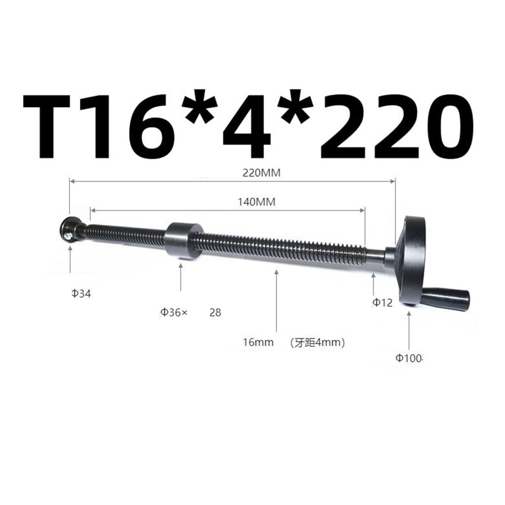 Juego De Husillo Trapezoidal T16 Con Volante De 100 Mm, Husillo En T De 220 Mm, 250 Mm, 280 Mm, 300 Mm, Husillo De Accionamiento Manual, 1 Kit(T16x350mm)