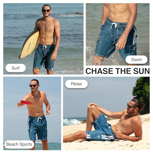 Image of Kanu Surf Men's Big Viper Extended Size Stripe Swim Trunk