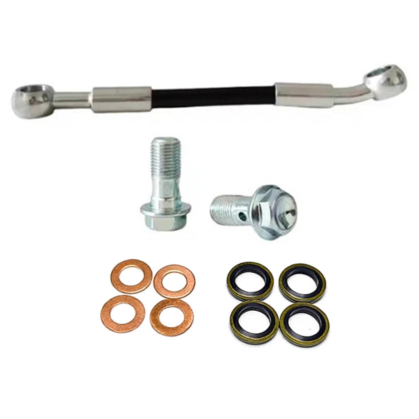 Soytzbmk One Color Motorcycle Brake Hose 0°-28° Motorcycle M10 Braided Brake Cable Hose Stainless Steel Hydraulic Oil Pipe 30Cm-500Cm Accessories(50Cm)