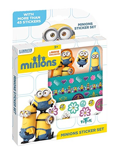 Preisvergleich Produktbild Totum 710030 Minions Stickerbox, Glitzer 3D-Aufkleberboge