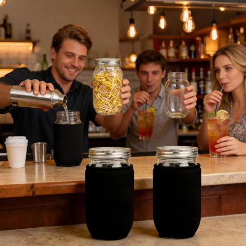 Fundas Para Frascos De Conserva,4 Piezas de Cubierta Aislante | Protectores De Tarro Que Bloquean La Luz | Para Recipientes De 710 Ml Y 950 Ml Para Germinación Hidroponía Bebida - imagen 9