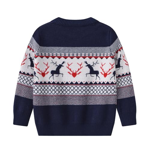 Girls Christmas Sweaters Long Sleeve Crewneck Pullover Jumper Cute Warm Winter Knit Blouse Kid Holiday Tops