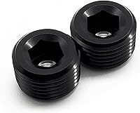 Vista 6 de Aluminio 1/4 "1/4 pulgadas NPT rosca macho Allen cabeza enchufe de tubería, plateado, paquete de 2