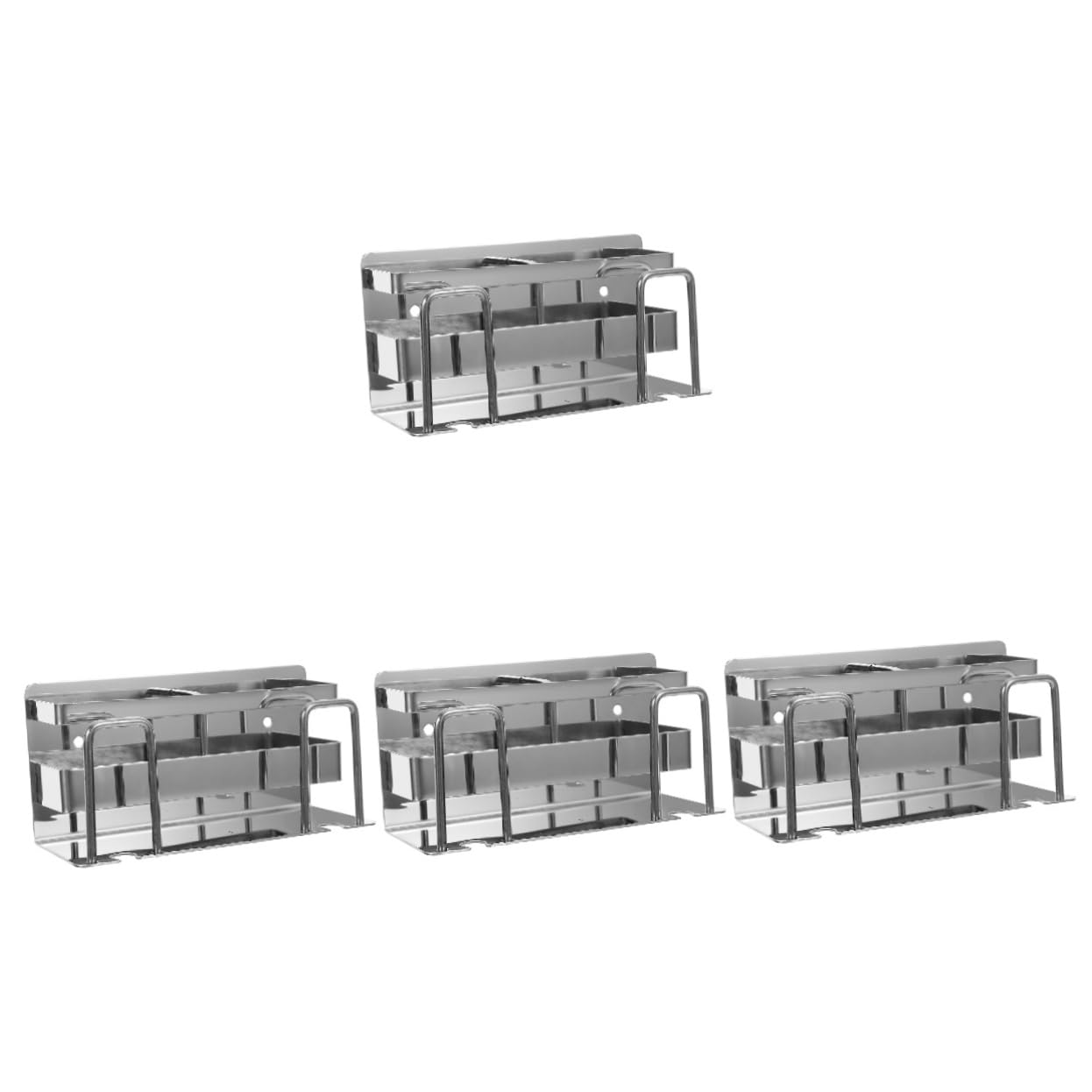 Amosfun 4piezas Soporte De Cepillos De Dientes Inoxidable Organizador Montaje Pared Sin Perforación Estante para Cepillos y De Dientes Accesorio Elegante y para Baños
