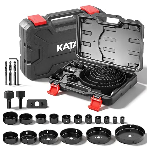KATA Hole Saw Kit, 24PCS Hole Saw Set with 3/4"-6"(19-152mm)...
