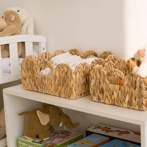 Étagère de panier décorative en osier avec poignées lot de 4 - 4