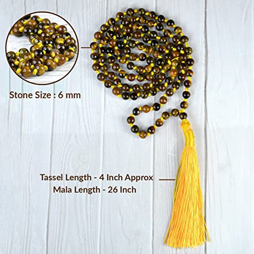 Image of Reiki Crystal Products Natural Reiki Feng-Shui Mala Necklace 6 mm Crystal Stone 108 Bead Jaap Mala for Men and Women