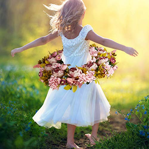 Bernice 19 Inch Artificial Flower Peony Wreath Blooming Silk Flower Retro Peonies Wreath For Outdoor Front Door Indoor Wall Or Window Décor #TOP5