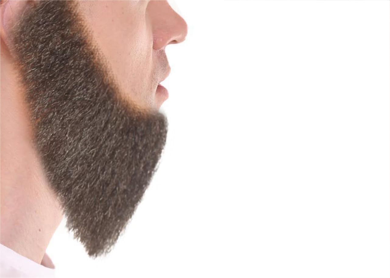 Cosplay Ready Long Black Men's Chin Curtain Beard Set for Men Stylish Facial Hair Accessory