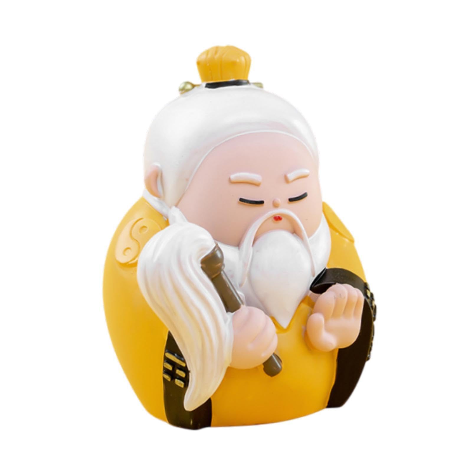 PIXZCSA Miniature Decoration Sculpture For Office Handcrafted Cute Lucky God Figurine Ornament Chinese Lucky God Figure Or Shelf, Style G