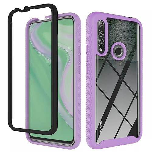Electrónica, Wireless CELULARTE Funda Compatible Compatible con Huawei P30 Lite Case Transparente Rigida Anti Shock 2 en 1 Uso Rudo Anti Golpes (Morado)