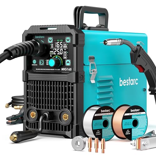 bestarc 165A MIG Welder, 110V 220V 4 in 1 Gas/Flux Core...