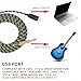 HixYaxi USB Guitar Cable Guitar to Pc Interface USB to 6.35mm 1/4 inch TS Instrument Cable Recording Instrument Electric Guitar Cord Compatible with Windows Mac OS for Guitar Bass - 10FT/3.1M
