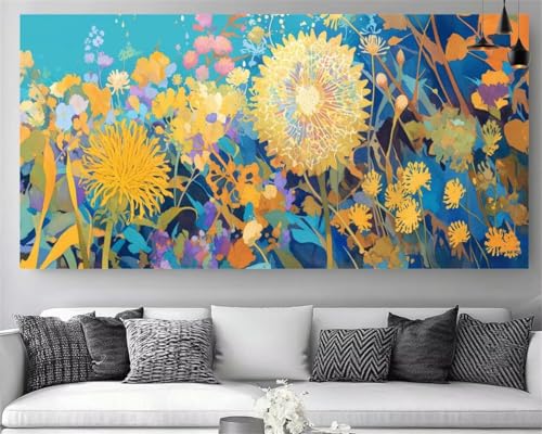 Peinture Diamant 5D Pissenlit pour Illuminer votre Salon avec une Broderie Canvas Grand Format