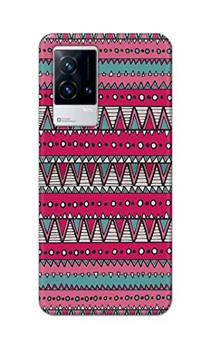 Image of Printed Hard Back Cover Case for Vivo IQOO 9 5G Back Cover (Geometric Vintage Pattern) -1803