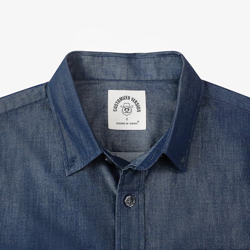 Image of Dubinik Mens Short Sleeve Button Down Shirts Soft Breathable Summer Vintage Regular Fit Lightweight Men's Casual Shirt