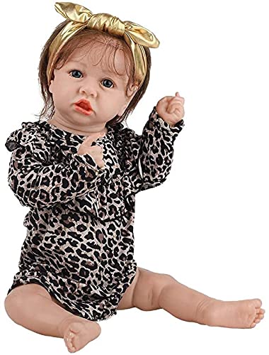 MWKL Nette Reborn Baby 58cm Reborn Puppe 22 Zoll Simulationspuppe Vollsilikon Körper Wiedergeburtspuppe Lebensechte… – Bild 3