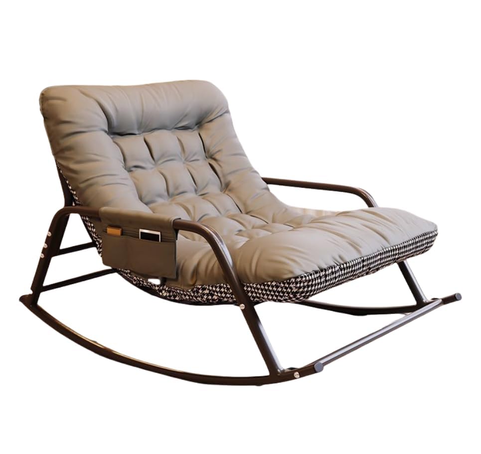 Chaise d'extérieur moderne à bascule pliable avec table intégrée pour jardin et terrasse