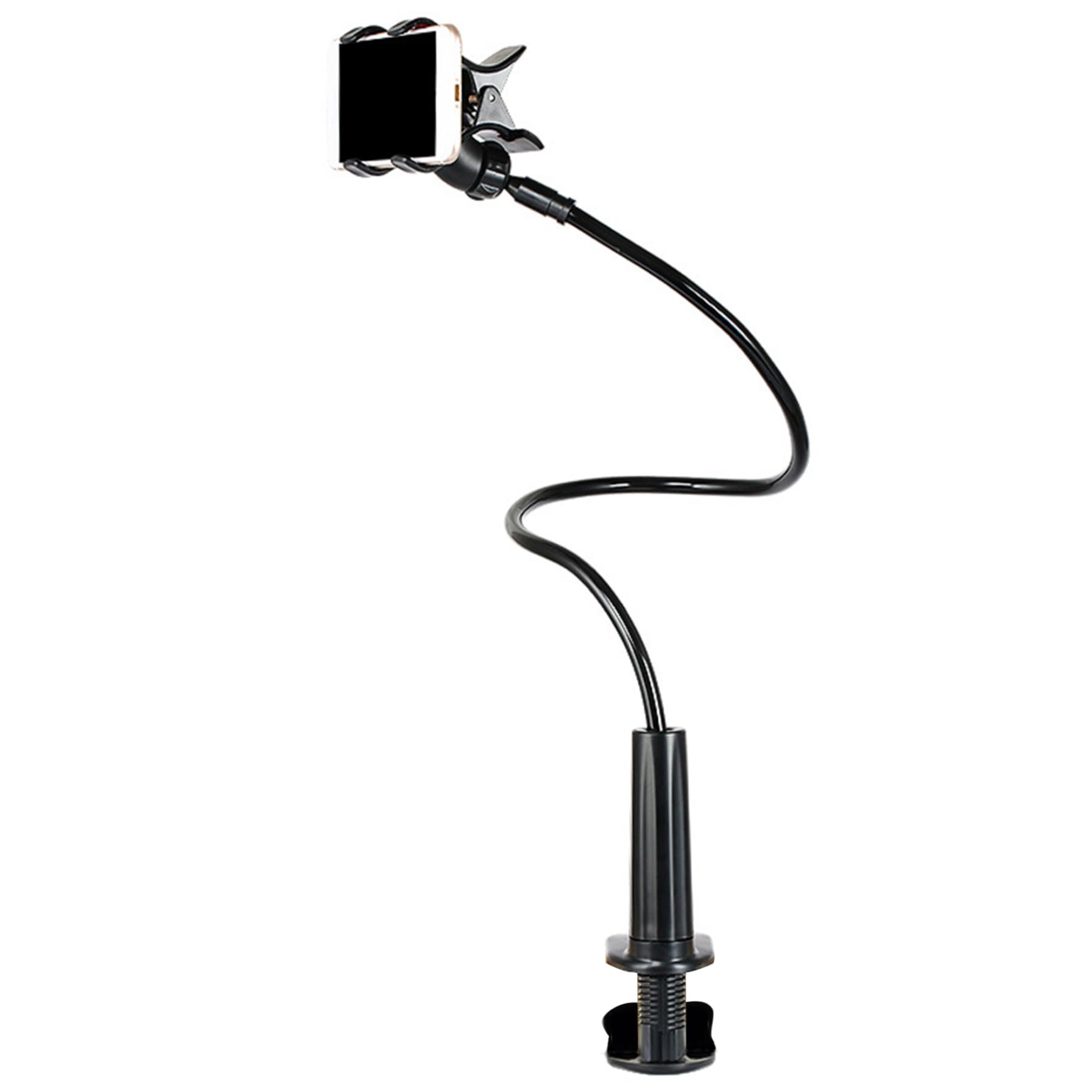 Pince de téléphone au lit, support de téléphone à col en cygne, support de téléphone de lit réglable avec clip non glissant, support de téléphone universel pour lit, support de téléphone portable, no